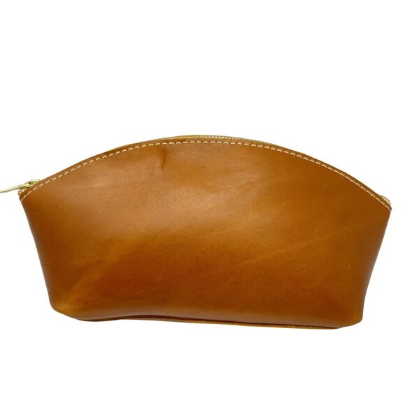 Portland Leather Handbags - NWOT Portland Goods Leather Makeup Toiletry cosmetics bag
